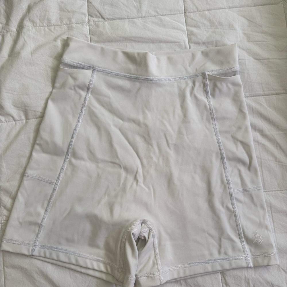 Aerie White High-Waisted Shorts